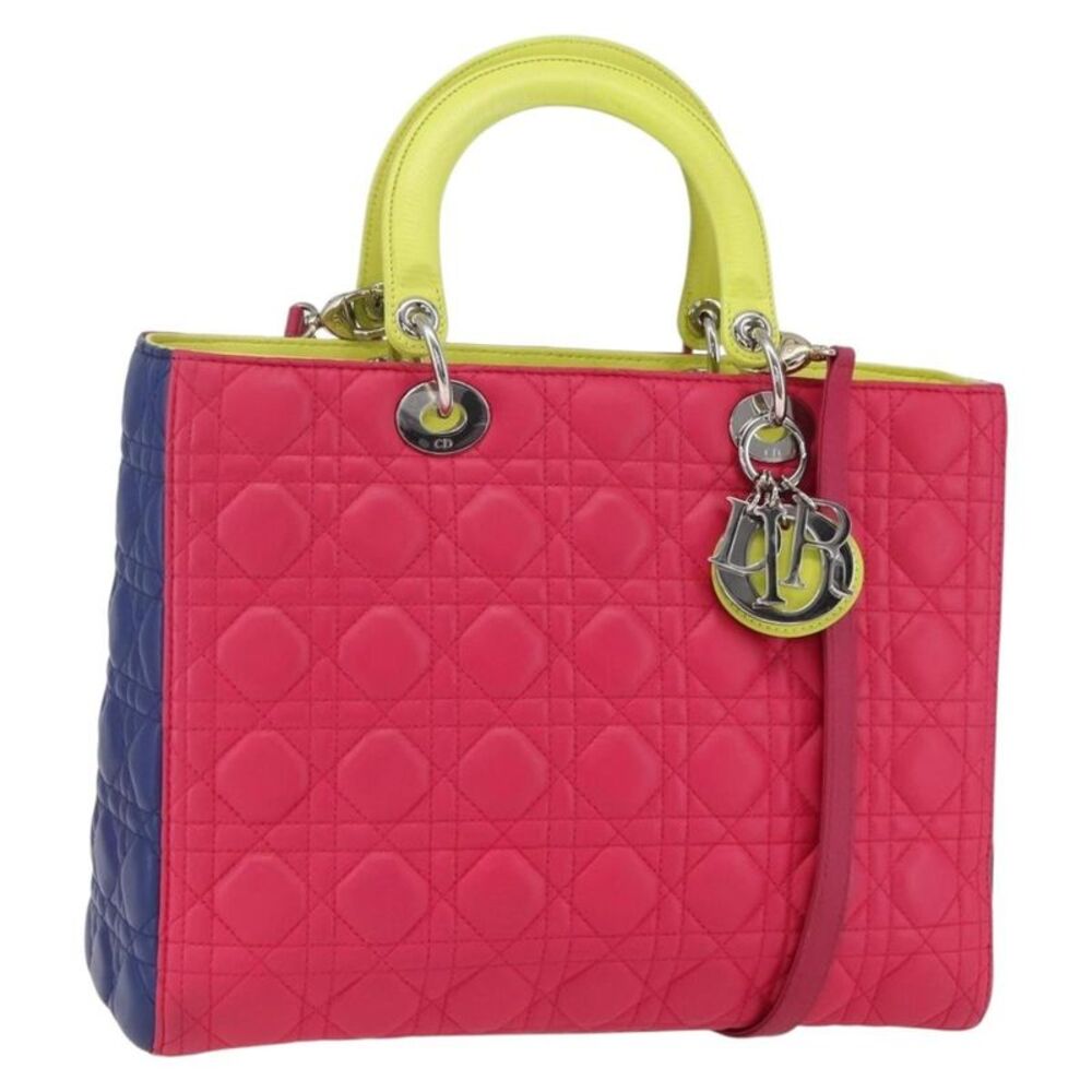 Christian Dior Lady Cannage Matelassé Pink Leather Tote Bag Bag